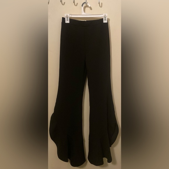 Black Ruffled Pants - Picture 1 of 2